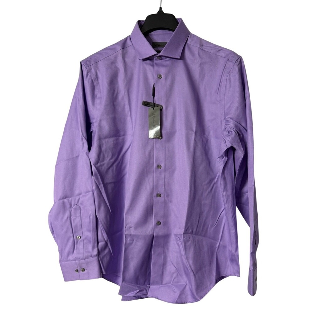 NWT Calvin Klein 80s Two Ply Mens Slim Fit Non Iron Long Sleeve Dress Shirt 17